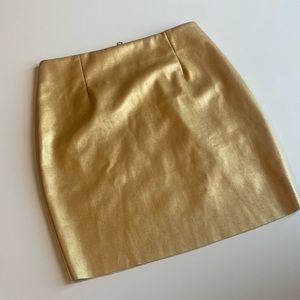 Sweet Genesis Gold Leatherette Skirt Medium
